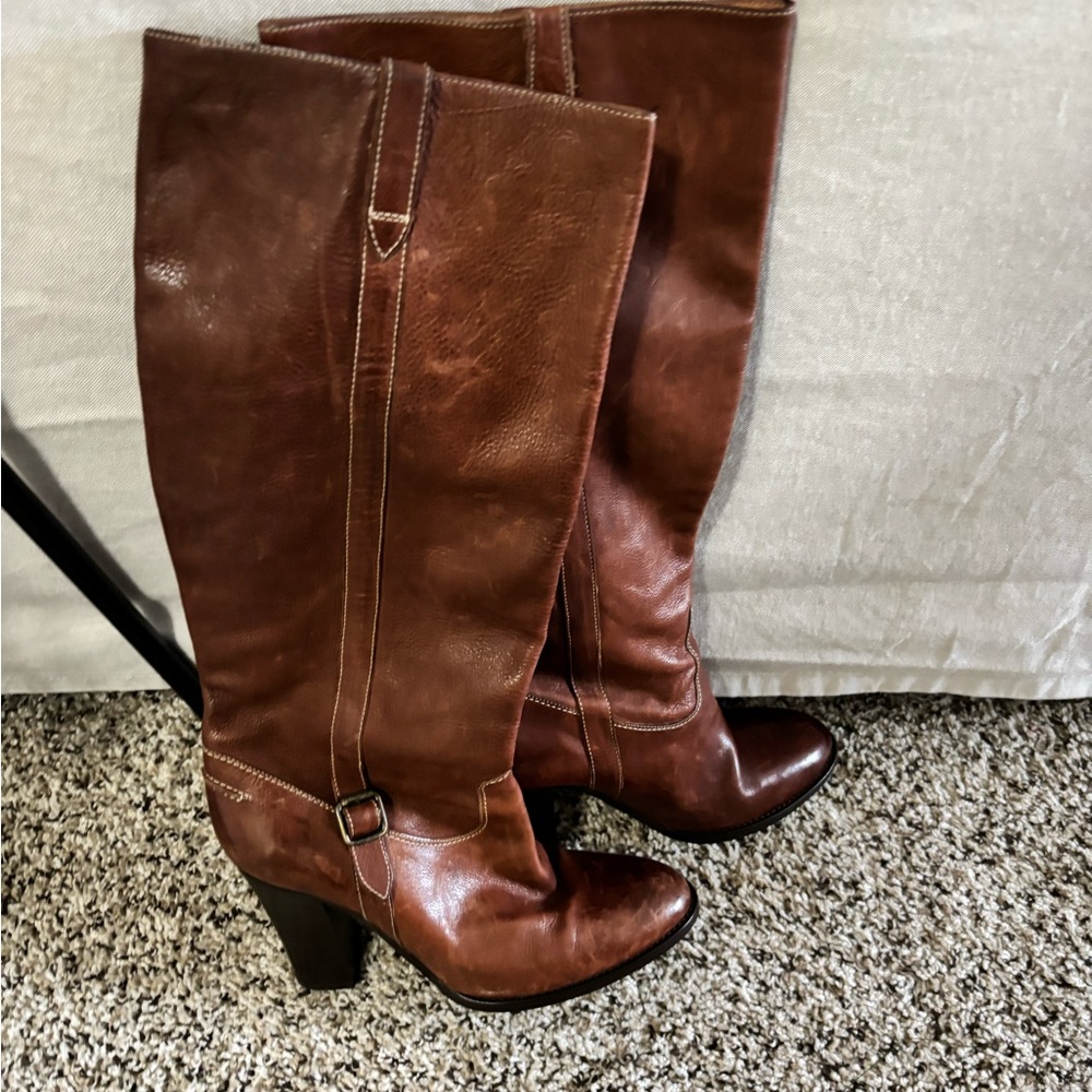 JCREW Brown Leather Knee-High Boots